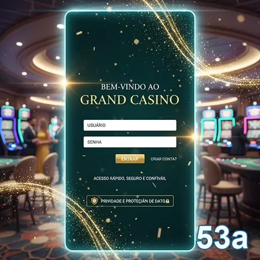 App premium 53a com login seguro em glassmorphism